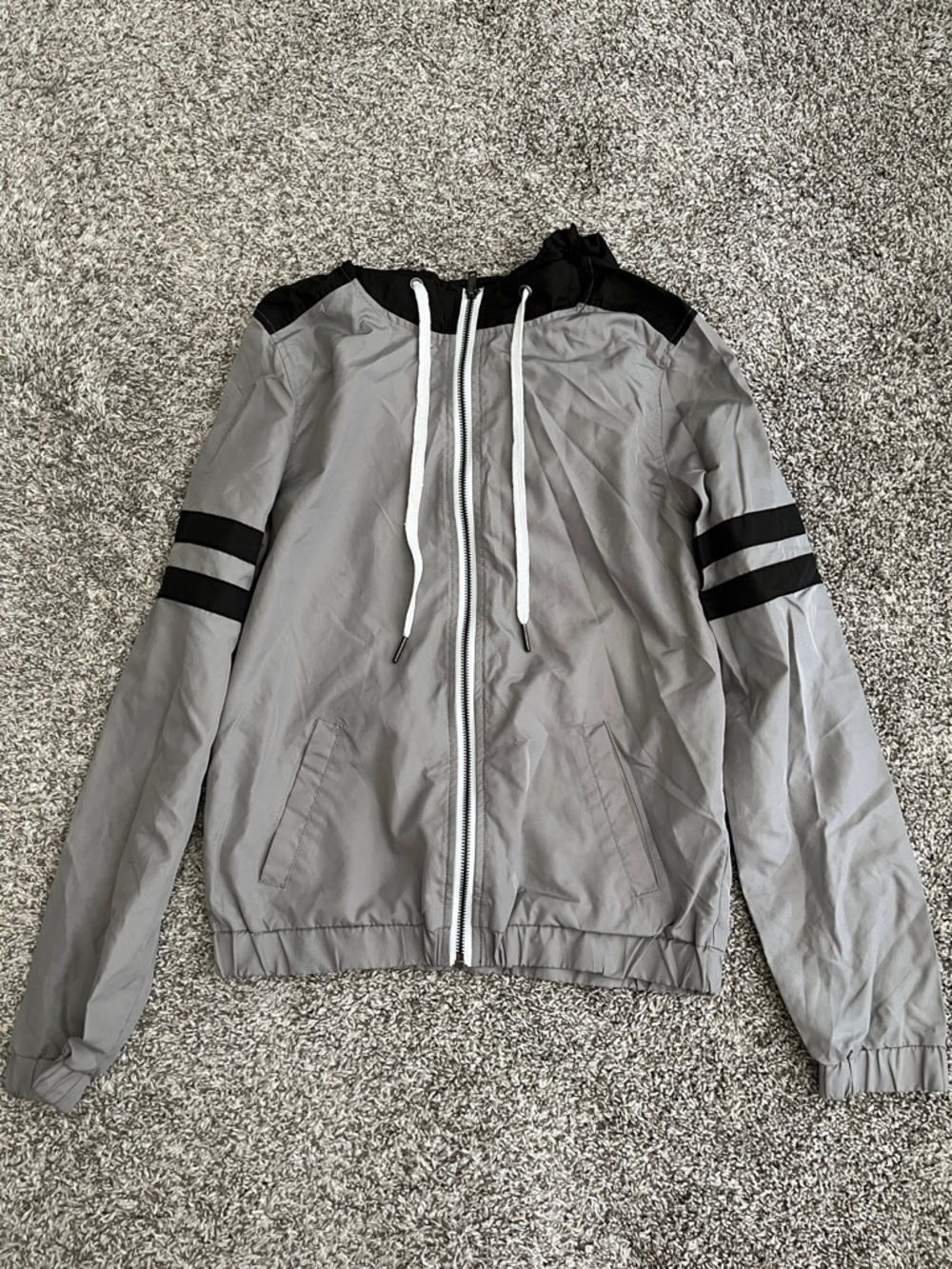 3/$12 Zumiez Striped Windbreaker Zip-Up Jacket